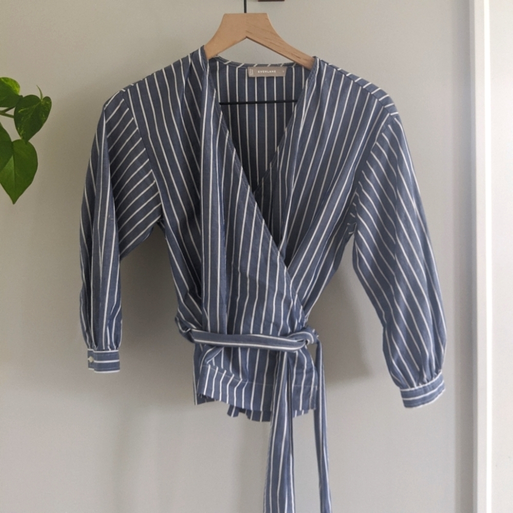 Everlane Poplin Wrap Top